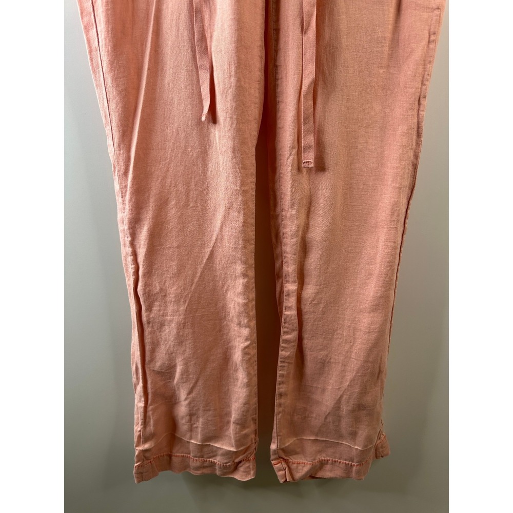 Miss Me Cargo 100% Linen Wide Leg Trouser Pants Coral Pink Small Lagonlook Beach - Picture 7 of 16